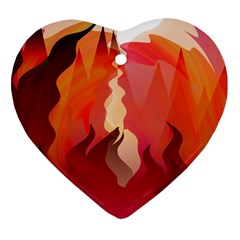 Fire Abstract Cartoon Red Hot Ornament (heart) by Nexatart