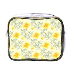 Floral Background Scrapbooking Mini Toiletries Bag (one Side)
