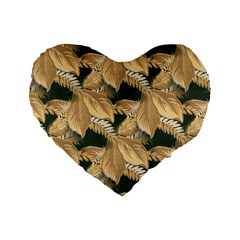 Scrapbook Leaves Decorative Standard 16  Premium Heart Shape Cushions by Nexatart