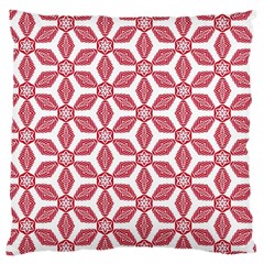 White Background Red Flowers Texture Large Flano Cushion Case (one Side)