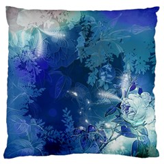 Wonderful Elegant Floral Design Large Cushion Case (one Side) by FantasyWorld7