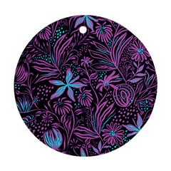 Stamping Pattern Leaves Drawing Ornament (round)