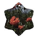 Faded Poppy Field  Snowflake Ornament (Two Sides) Back