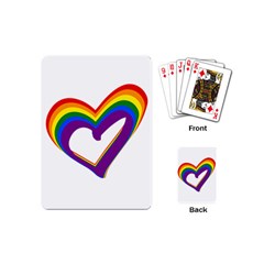 Rainbow Heart Colorful Lgbt Rainbow Flag Colors Gay Pride Support Playing Cards Single Design (mini) by yoursparklingshop