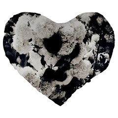 High Contrast Black And White Snowballs Large 19  Premium Heart Shape Cushions