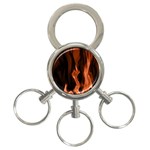 Smoke Flame Abstract Orange Red 3-Ring Key Chain Front