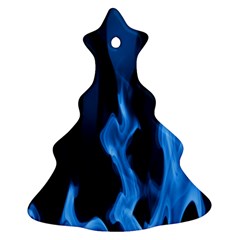 Smoke Flame Abstract Blue Ornament (christmas Tree)  by Pakrebo