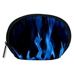 Smoke Flame Abstract Blue Accessory Pouch (medium) by Pakrebo