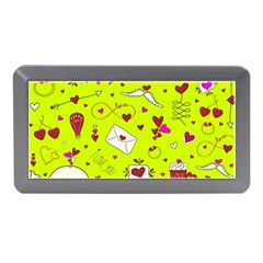 Valentin s Day Love Hearts Pattern Red Pink Green Memory Card Reader (mini) by EDDArt