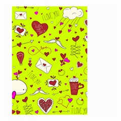 Valentin s Day Love Hearts Pattern Red Pink Green Small Garden Flag (two Sides) by EDDArt