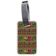 Traditional Africa Border Wallpaper Pattern Colored Luggage Tag (one Side) by EDDArt