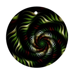 Fractal Christmas Colors Christmas Ornament (round)