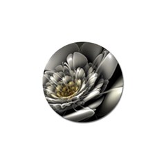 Fractal Silver Flower Bloom Floral Golf Ball Marker by Pakrebo