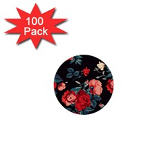Vintage Roses Vector Seamless Pattern 02 1  Mini Buttons (100 Pack)  by Sobalvarro