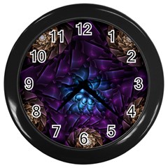 Geometry Fractal Colorful Geometric Wall Clock (black) by Pakrebo