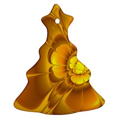 Fractal Yellow Flower Floral Christmas Tree Ornament (two Sides) by Pakrebo