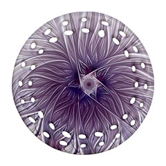 Purple Lavender Wisps White Ornament (round Filigree) by Pakrebo