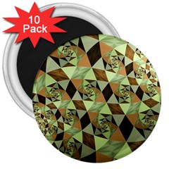 Fractal Mosaic Abstract Fractal Art 3  Magnets (10 Pack)  by Pakrebo