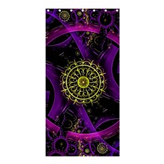 Fractal Neon Rings Geometric Shower Curtain 36  X 72  (stall)  by Pakrebo