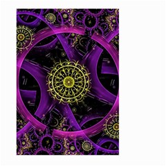 Fractal Neon Rings Geometric Large Garden Flag (two Sides) by Pakrebo