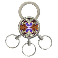 Fractal Splits Silver Gold 3-ring Key Chain