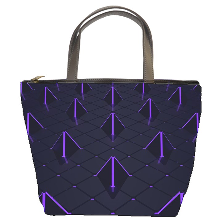 Futuristic Pyramids Perspective Bucket Bag