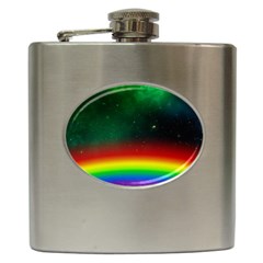 Galaxy Rainbow Universe Star Space Hip Flask (6 Oz) by Pakrebo