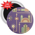 Background Infographic Travel 3  Magnets (100 pack)