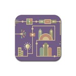 Background Infographic Travel Rubber Coaster (Square) 