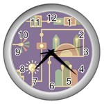 Background Infographic Travel Wall Clock (Silver)