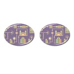 Background Infographic Travel Cufflinks (Oval)
