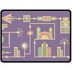 Background Infographic Travel Double Sided Fleece Blanket (Large) 