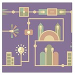 Background Infographic Travel Large Satin Scarf (Square)