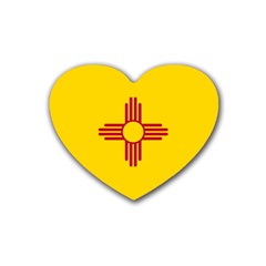 New Mexico Flag Rubber Coaster (heart)  by FlagGallery