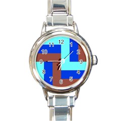 Abstract Background Abstraction Round Italian Charm Watch by Pakrebo