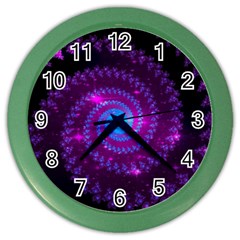 Fractal Spiral Space Galaxy Color Wall Clock by Pakrebo