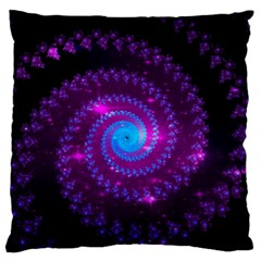 Fractal Spiral Space Galaxy Large Flano Cushion Case (two Sides) by Pakrebo