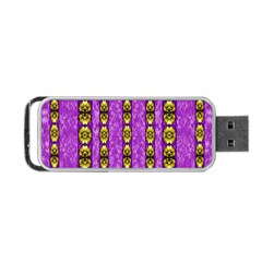 Love For The Fantasy Flowers With Happy Golden Joy Portable Usb Flash (two Sides) by pepitasart
