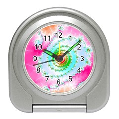 Fractal Spiral Twist Twisted Helix Travel Alarm Clock by Pakrebo