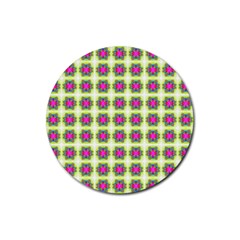 Seamless Geometric Blur Lines Rubber Coaster (round)  by Pakrebo