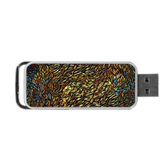 Flames Pattern Texture Gold Portable Usb Flash (two Sides) by Pakrebo