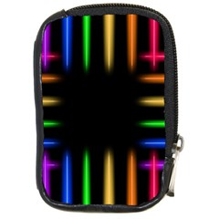 Neon Light Abstract Pattern Compact Camera Leather Case