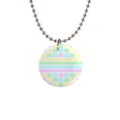 Geometric Pastel 1  Button Necklace by Bajindul