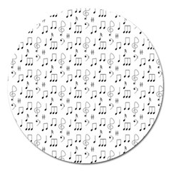 Music Notes Background Magnet 5  (round)