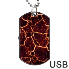 Lava Fire Dog Tag Usb Flash (two Sides) by Bajindul