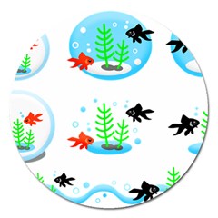 Fish Goldfish Water Magnet 5  (round)