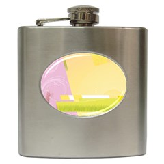 Geometric Botany Brochure Hip Flask (6 Oz) by Bajindul