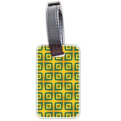 Green Plaid Star Gold Background Luggage Tag (two Sides) by Alisyart