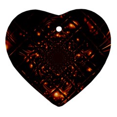 Fire Glass Fractal Ornament (heart) by Pakrebo