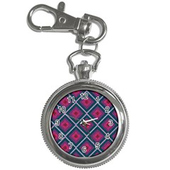 Purple Textile And Fabric Pattern Key Chain Watches by Pakrebo